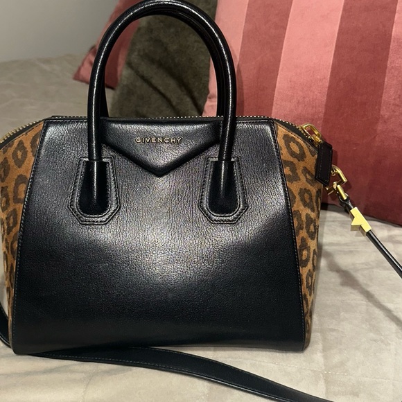 Givenchy Black Leather And Leopard Print Suede - Picture 2 of 5